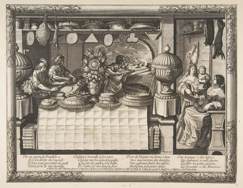 Pastry Shop by Abraham Bosse, print, 1627-1637