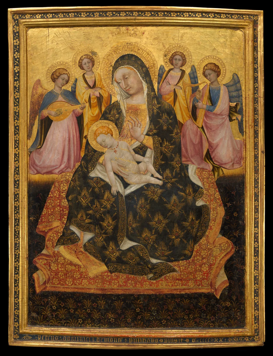 Madonna and Child with Angels by Pietro di Domenico, painting, 1420