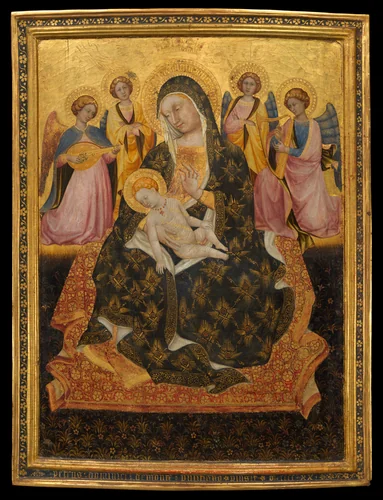 Madonna and Child with Angels by Pietro di Domenico, painting, 1420