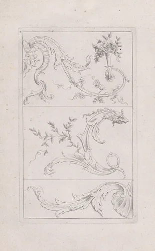 Plate 7, from "Livre Nouveau de Prinsipes D'Ornemens, tres facil. Pour apprendre a Dessigner" by Nicolas Guérard, print, 1710-1720