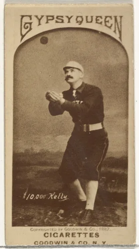 Michael Joseph "$10,000" Kelly, from the Old Judge series (N172) for Old Judge and Gypsy Queen Cigarettes by Goodwin & Company, photograph, 1887