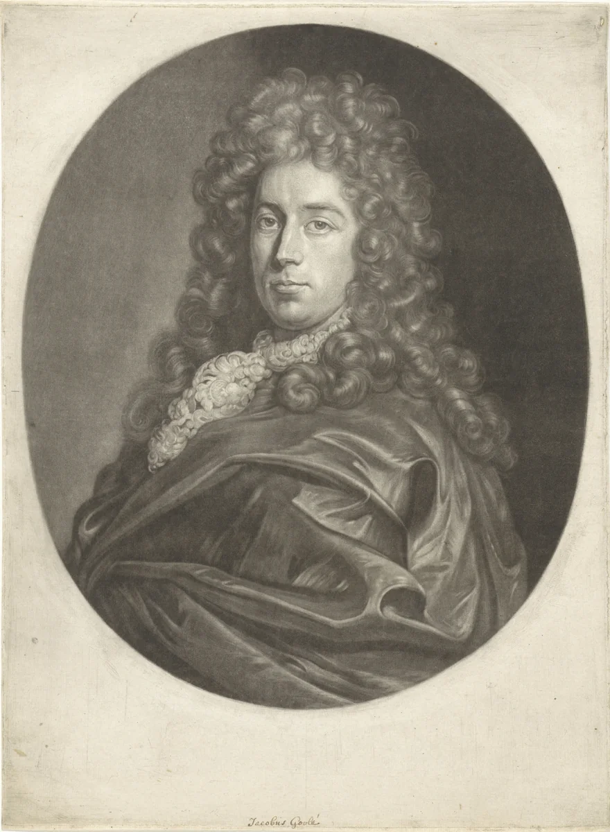 Zelfportret van Jacob Gole by Jacob Gole, print, 1680-1724