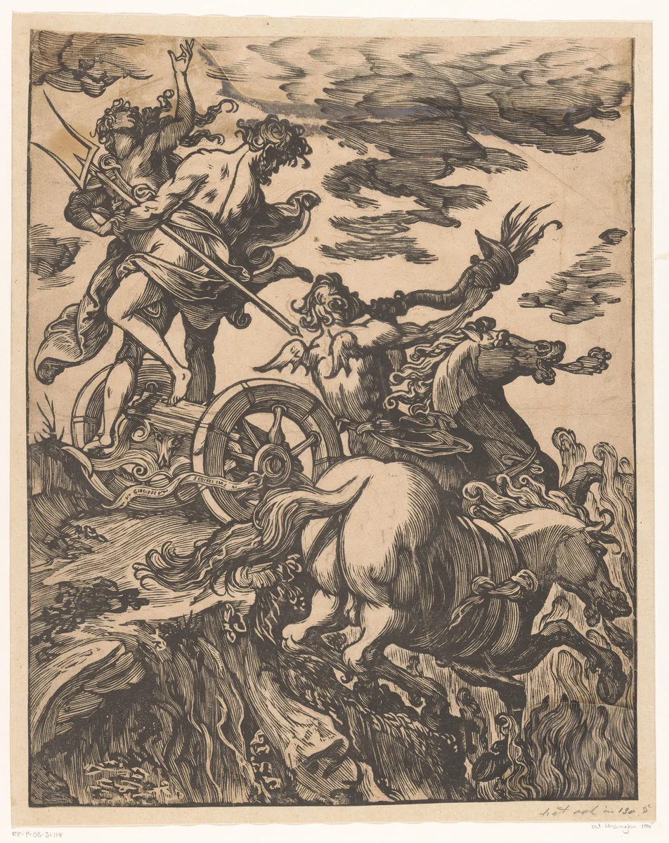 Roof van Proserpina by Giuseppe Scolari, print, 1550-1600