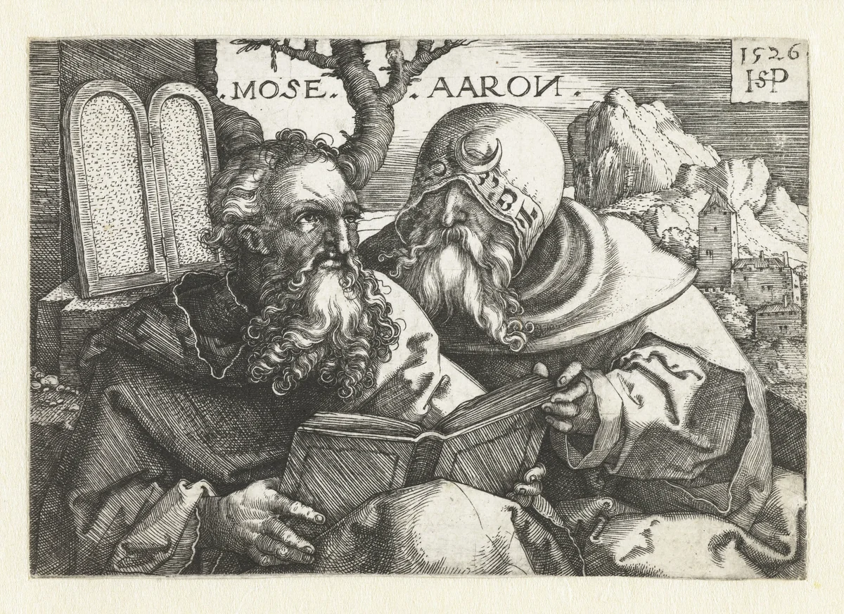 Mozes en Aäron by Unknown, print, 1526