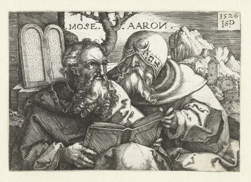 Mozes en Aäron by Unknown, print, 1526