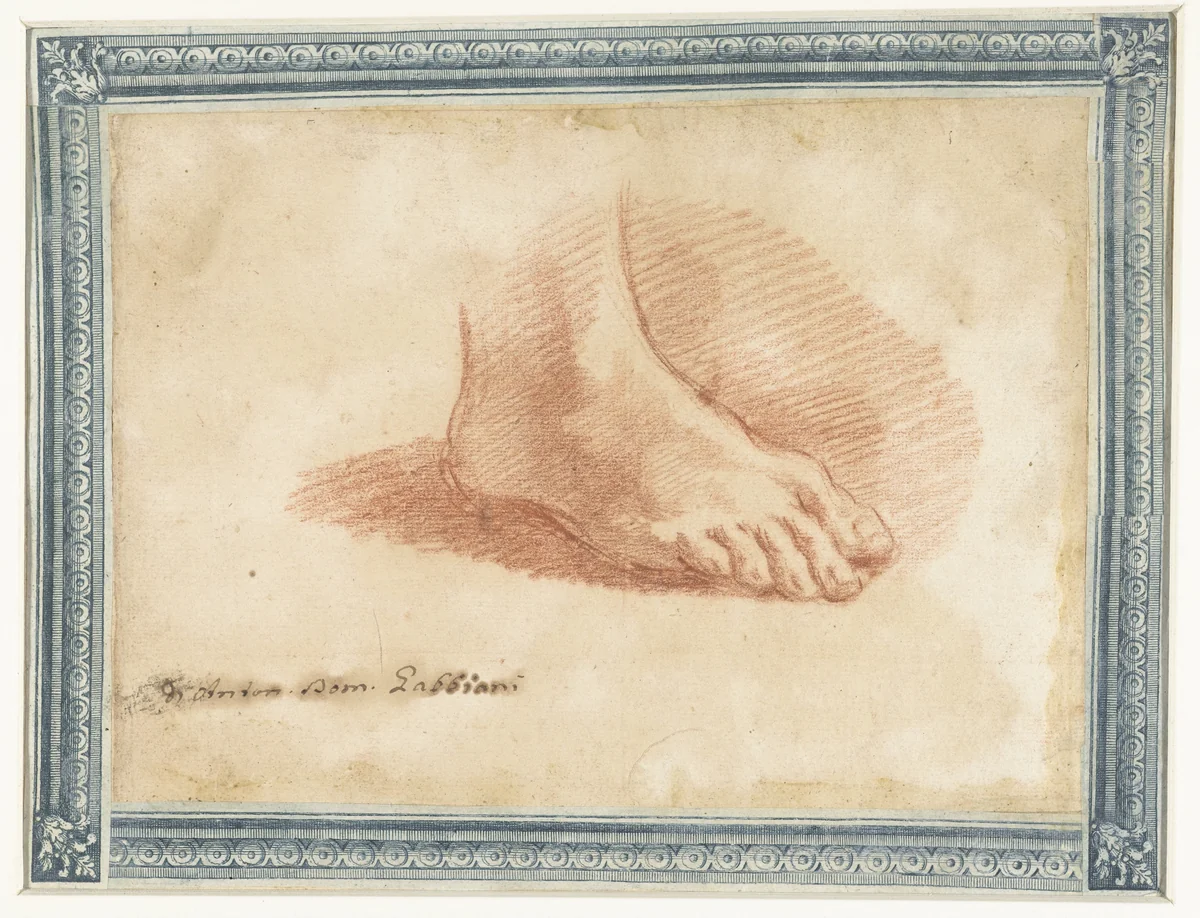 Studie van een voet by Anton Domenico Gabbiani, drawing, 1662-1726