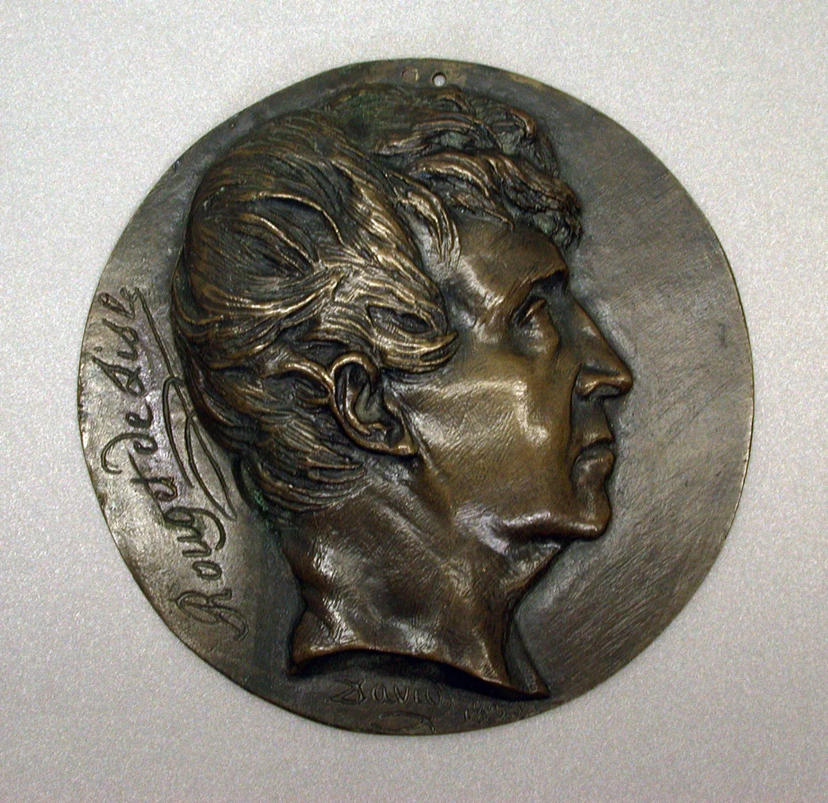 Claude-Joseph Rouget de Lisle by Pierre-Jean David d'Angers, metalwork, 1833