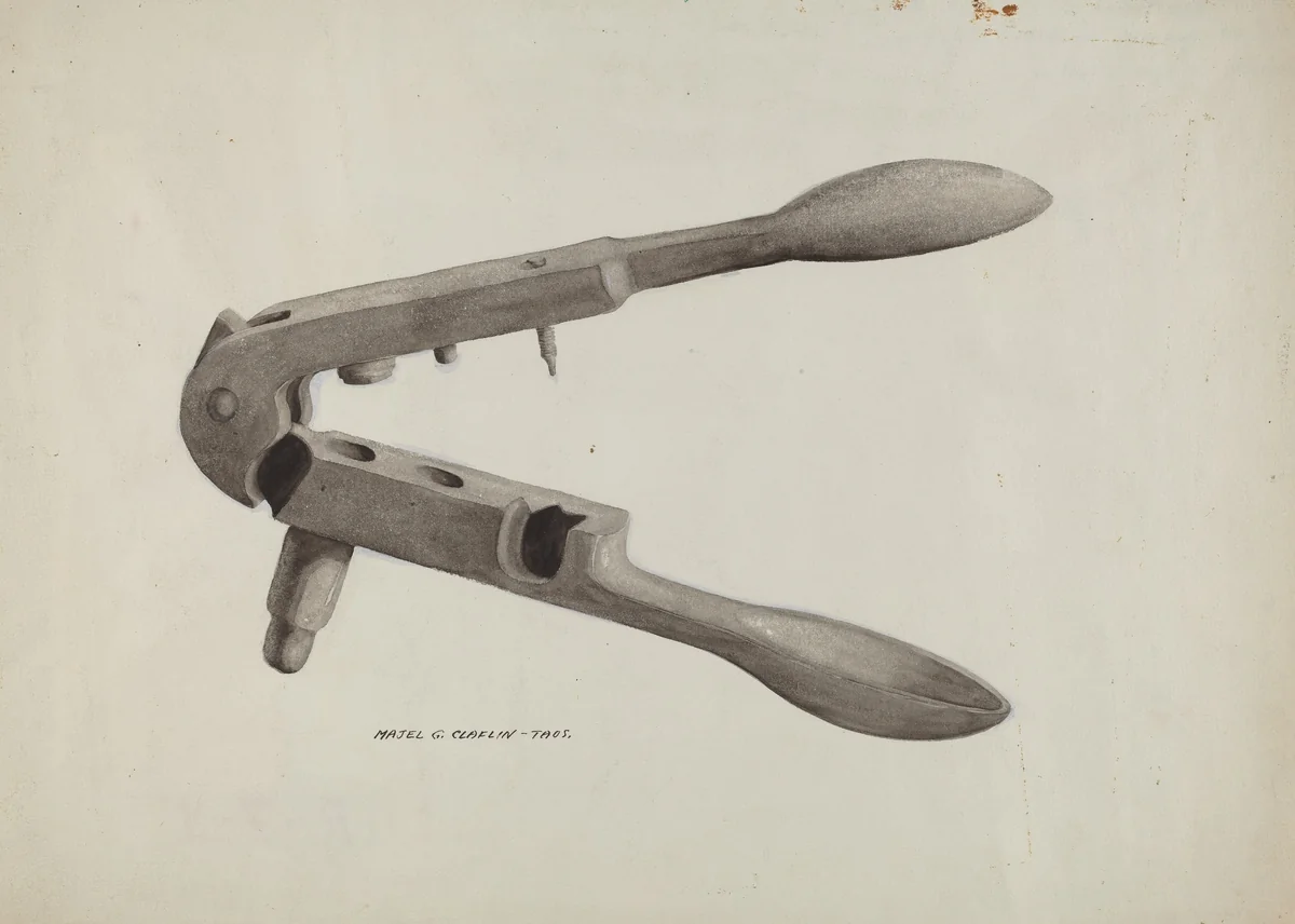 Bullet Mold by Majel G. Claflin, index of american design, 1937