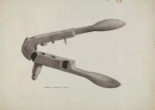 Bullet Mold by Majel G. Claflin, index of american design, 1937