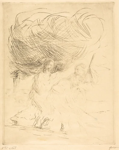 La route d'Emmaüs (2e planche) (The Road to Emmaus) (second plate) by Jean-Louis Forain, print, 1902-1907