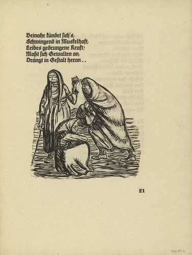 The Outcasts (Die Verstoßenen) (in-text plate, page 21) from Der Kopf (The Head) by Ernst Barlach, illustrated book, 1919