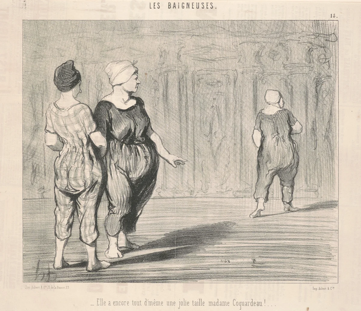Elle a encore ... une jolie taille Madame Coquardeau! by Honoré Daumier, print, 1847