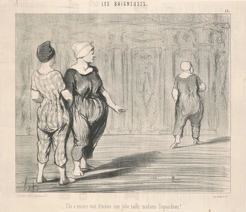 Elle a encore ... une jolie taille Madame Coquardeau! by Honoré Daumier, print, 1847