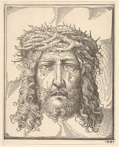 The Head of Christ Crowned with Thorns by Hans Burgkmair, print, 1498-1531