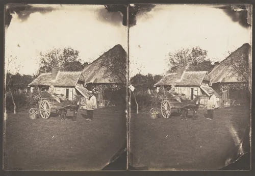 The Departure: Harnessed Donkey by Louis-Adolphe Humbert de Molard, photograph, 1860