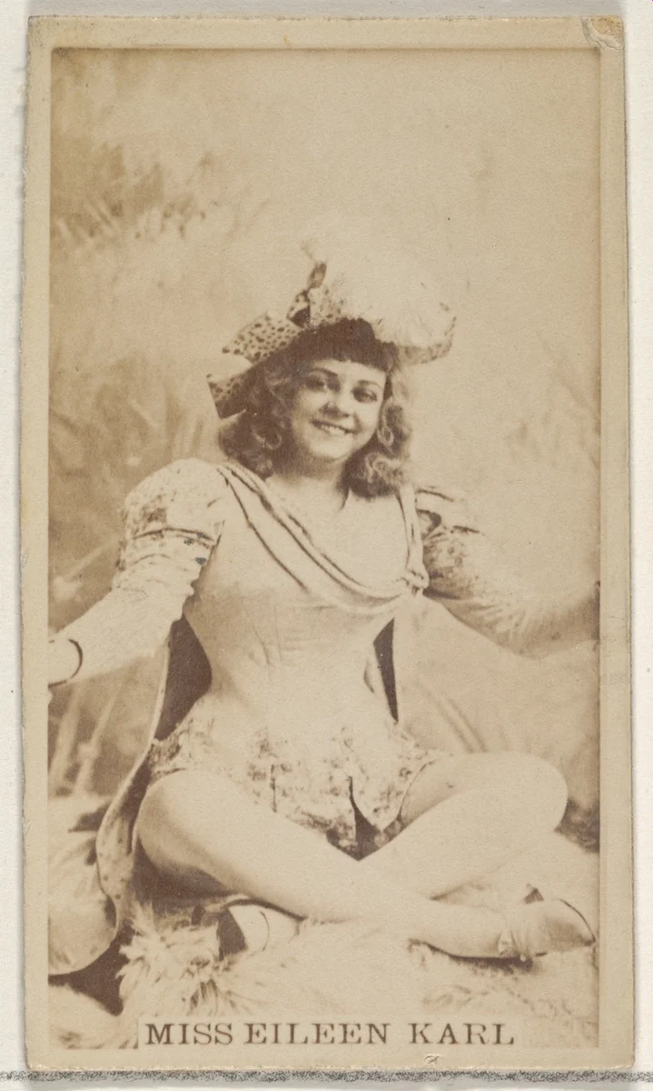Miss Eileen Karl, from the Actors and Actresses series (N45, Type 8) for Virginia Brights Cigarettes by Allen & Ginter, photograph, 1885-1891