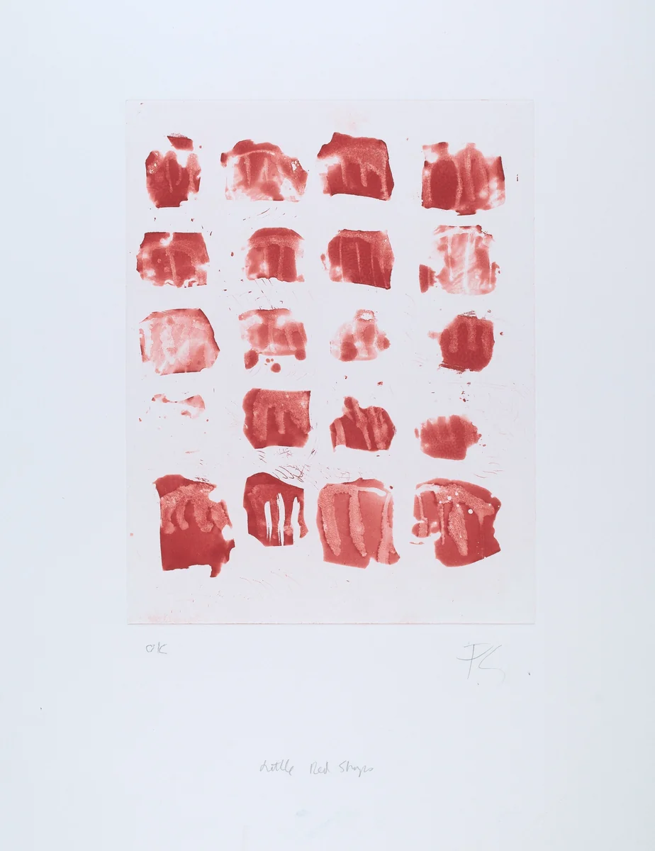 Little Red Shapes by Pat Steir, print, 1991