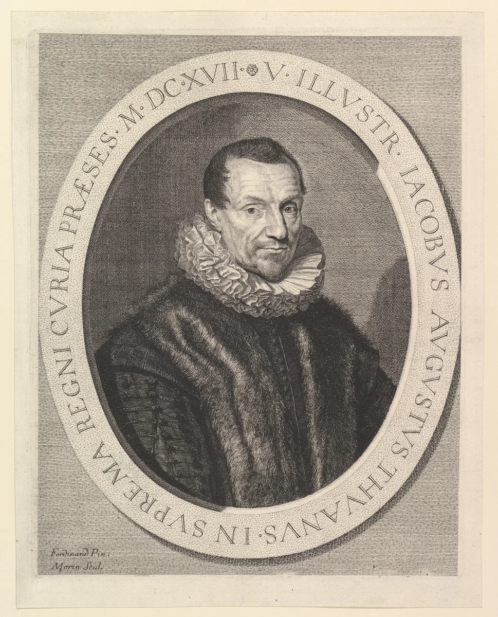 Jacques-Auguste de Thou, premier president au Parlement by Jean Morin, print, 1605-1650