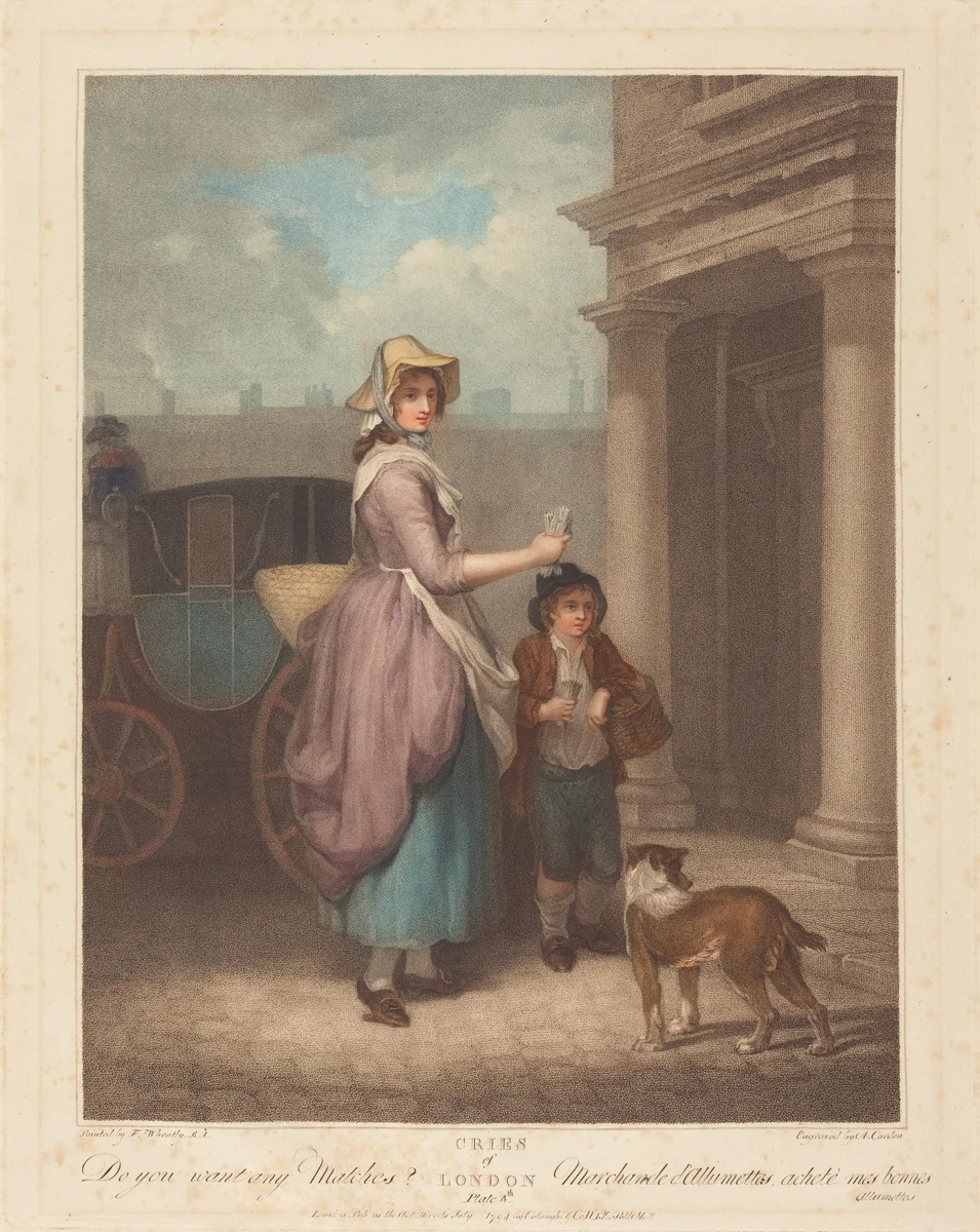 Do You Want Any Matches? by Anthony Cardon; Francis Wheatley, print, 1794
