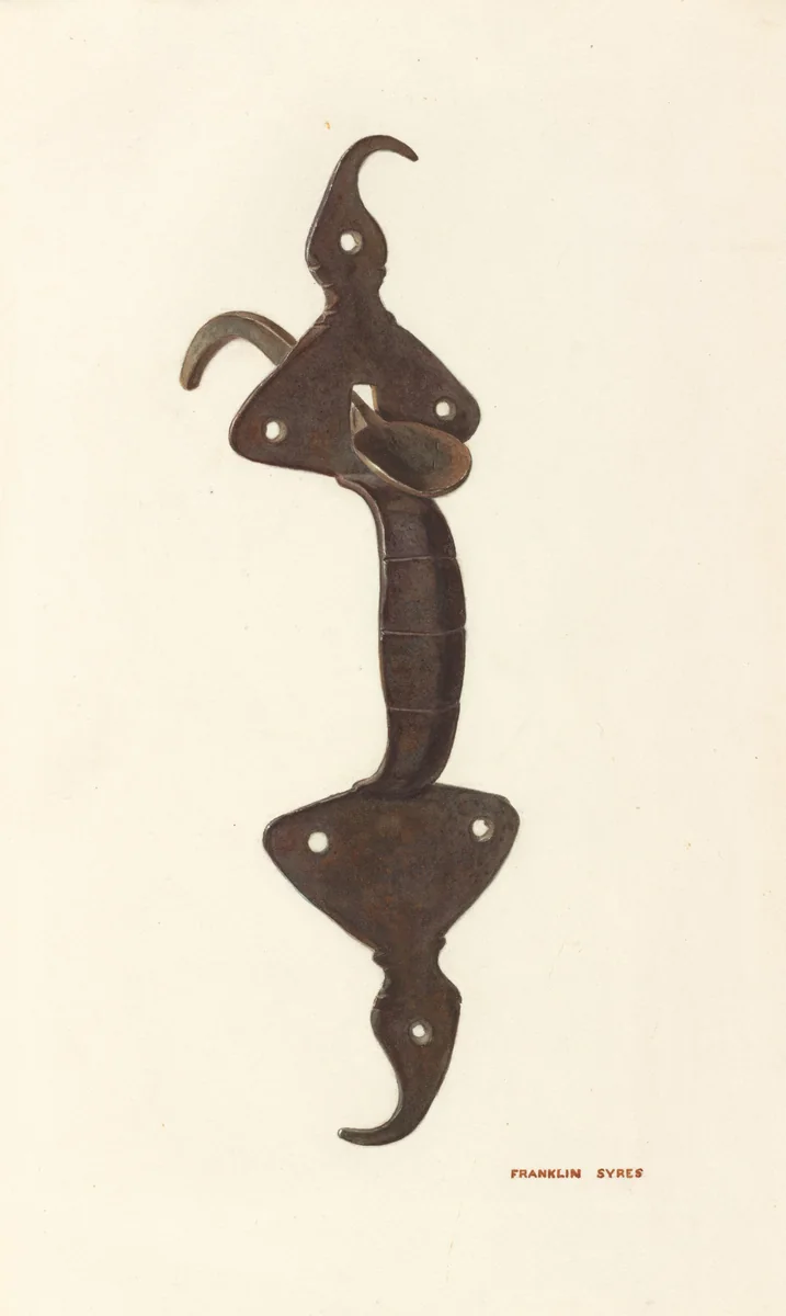 Door Latch by Franklyn Syres, index of american design, 1935-1942
