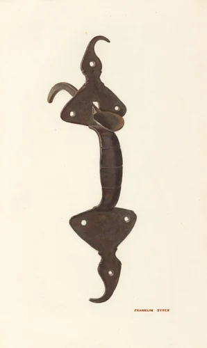 Door Latch by Franklyn Syres, index of american design, 1935-1942