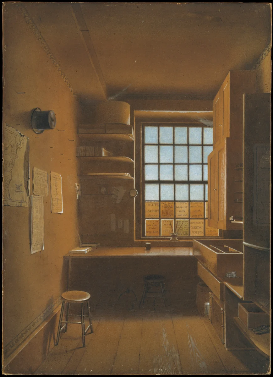 Interior of a Lottery by James Kidder, artwork, 1821