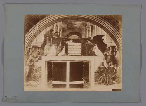 Fotoreproductie van het fresco Het wonder van Bolsena door Rafaël in de Camere di Raffaello by anonymous, photograph, 1851-1900