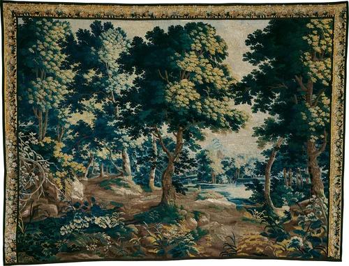 Woodland with a Pond by Flanders, textile, 1660-1670