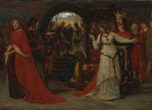 Cordelia Parting from her Sisters by Ford Madox Brown, painting, 1854