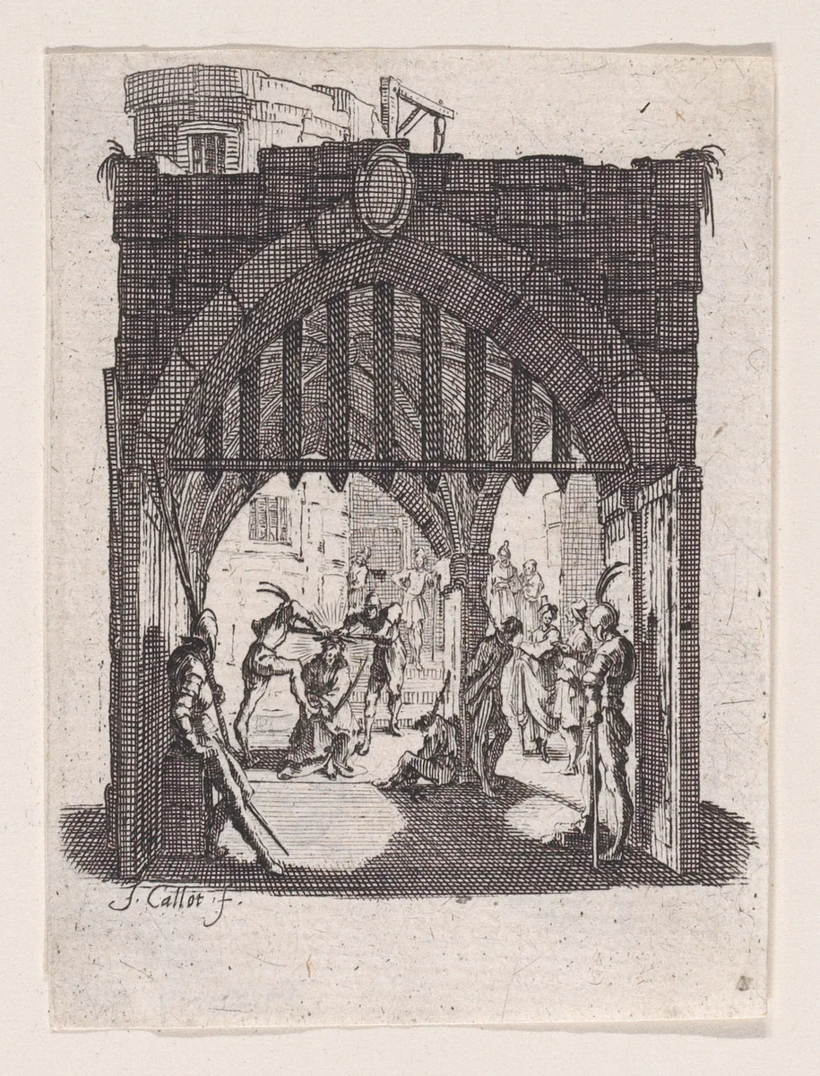Le Couronnement d'Épines (The Crowning with Thornes), from "La Petite Passion" (The Little Passion) by Jacques Callot, print, 1624-1625