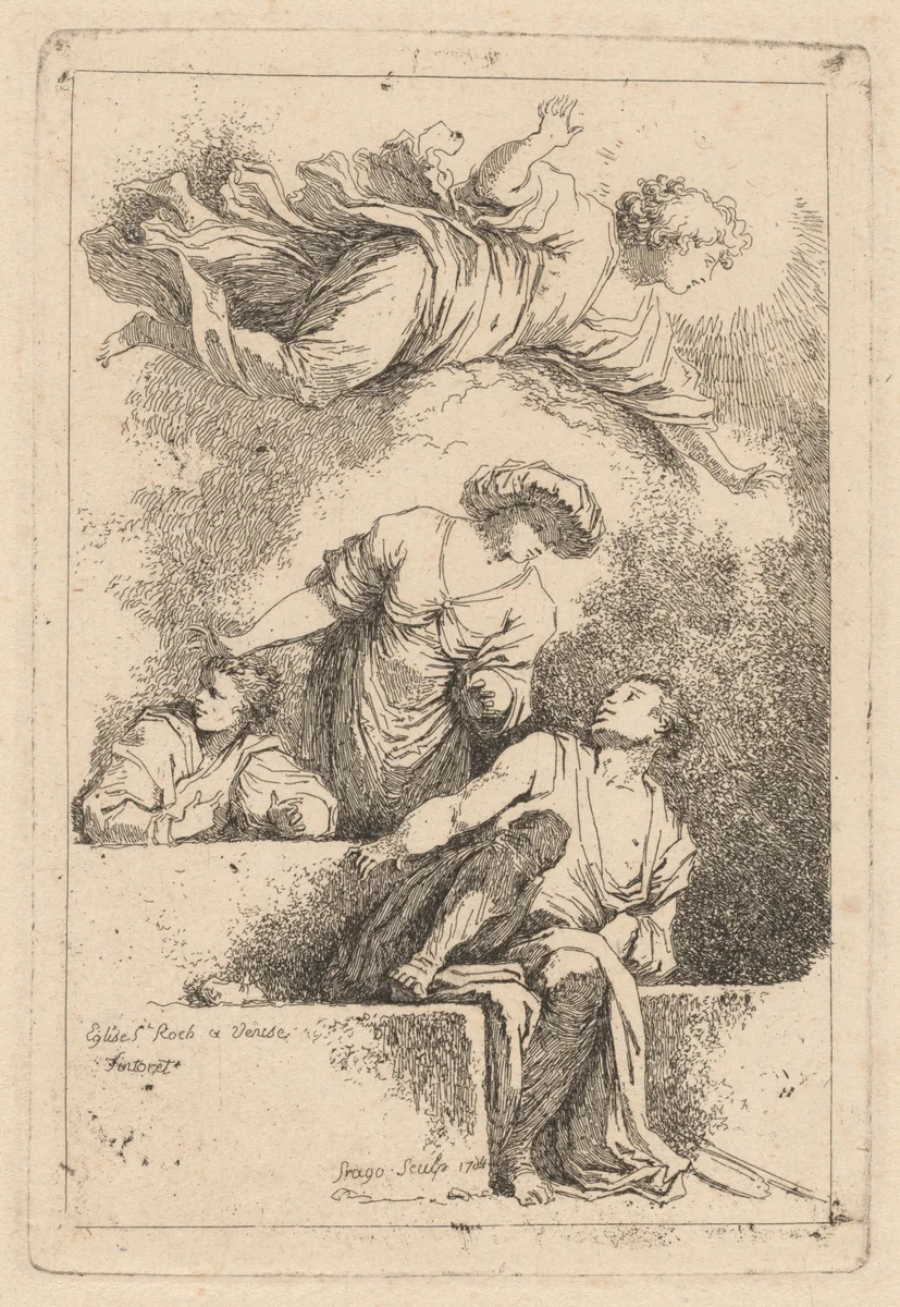 The Disciples at the Tomb by Jean Honoré Fragonard
Jacopo Tintoretto, print, 1764