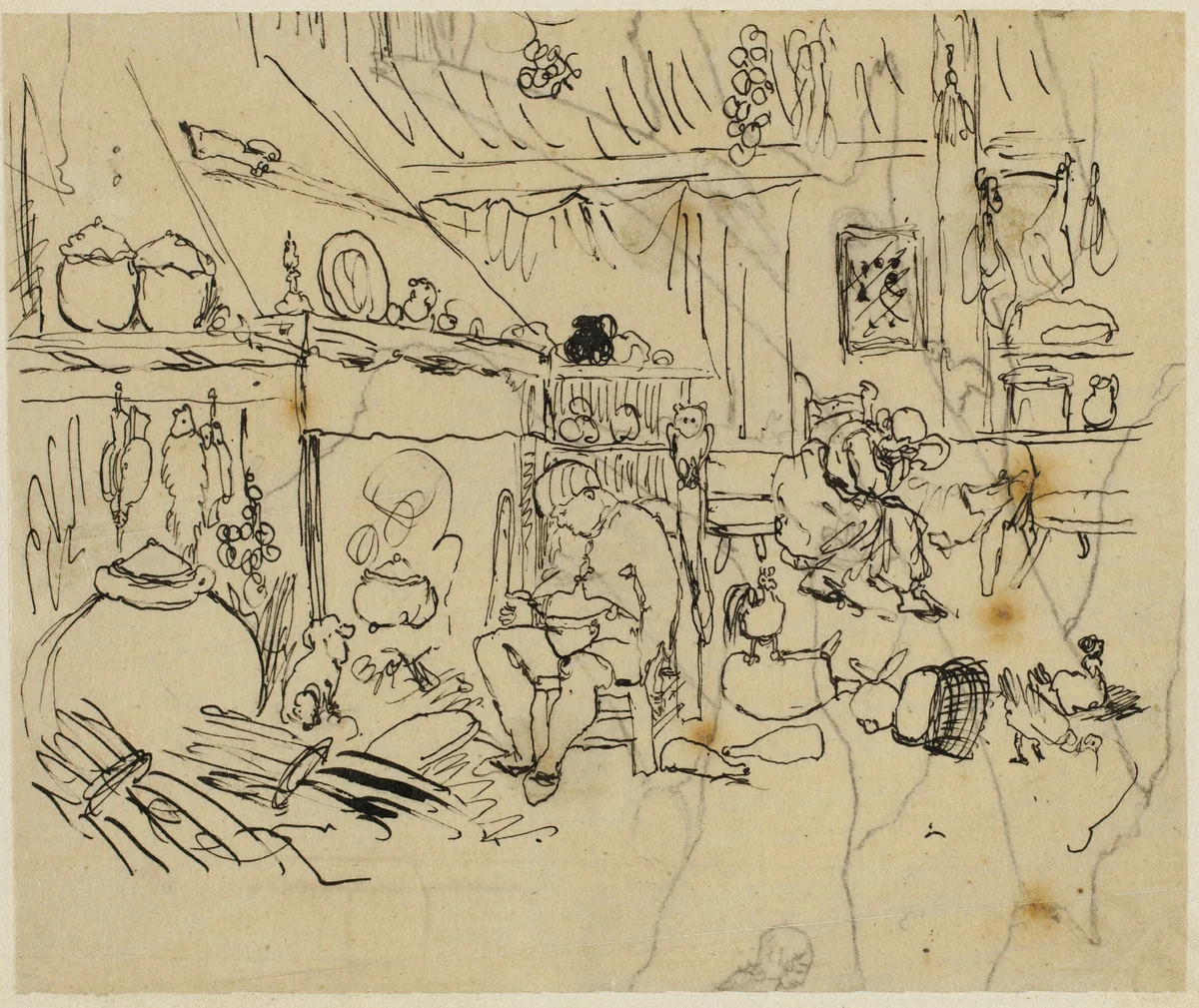 Misery at Home by Rodolphe Bresdin, drawing, 1845-1885