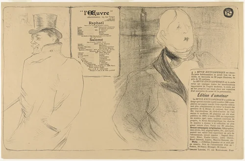 Oscar Wilde et Romain Coolus by Henri de Toulouse-Lautrec, print, 1896