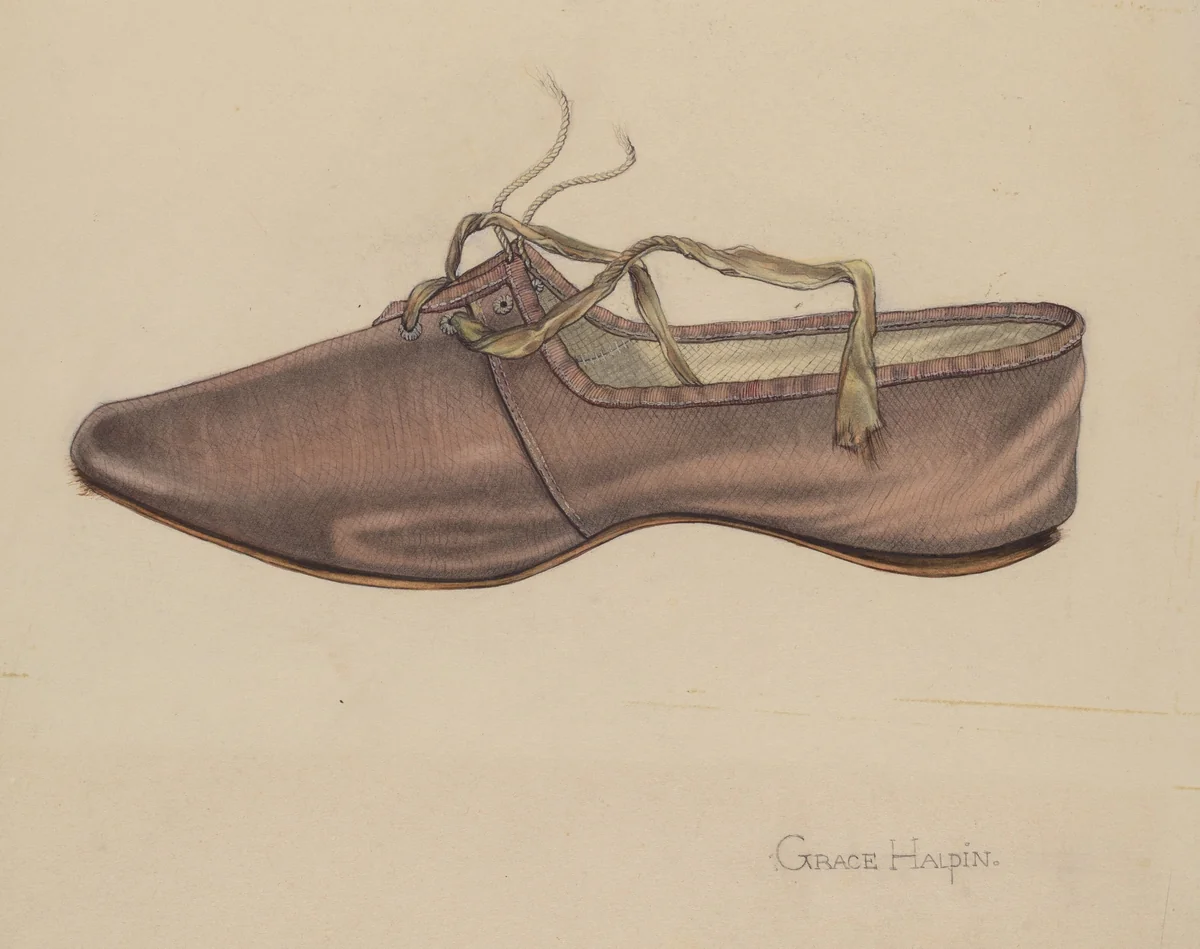 Slipper by Grace Halpin, index of american design, 1937