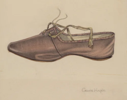 Slipper by Grace Halpin, index of american design, 1937