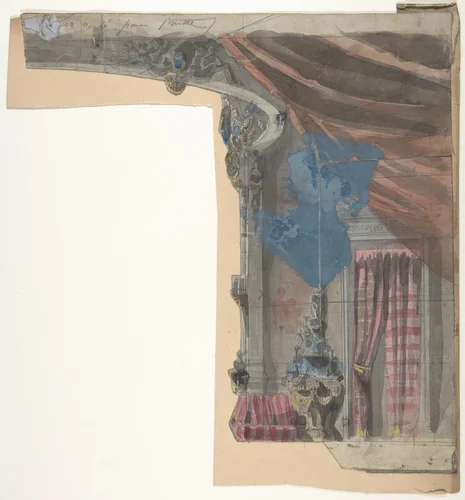 Design for a Stage Set at the Opéra, Paris by Eugène Cicéri, drawing, 1828-1890