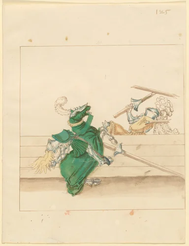 Italian Joust of Peace by German 16th Century, drawing, 1515