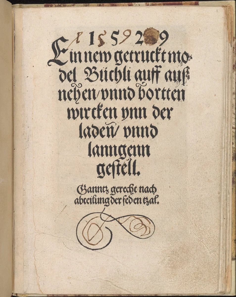 Ein new getruckt model Büchli...Title page by Johann Schönsperger, book, 1529