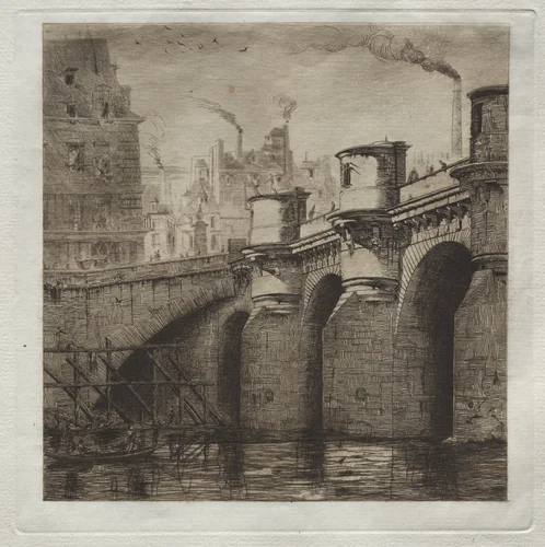 Le Pont Neuf by Edmond Gosselin, print, 1853-1881