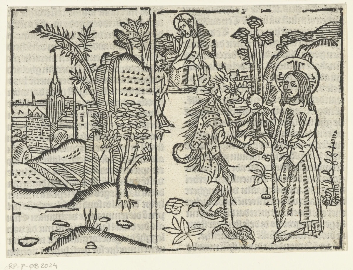 Verzoeking van Christus by Unknown, print, 1480-1500