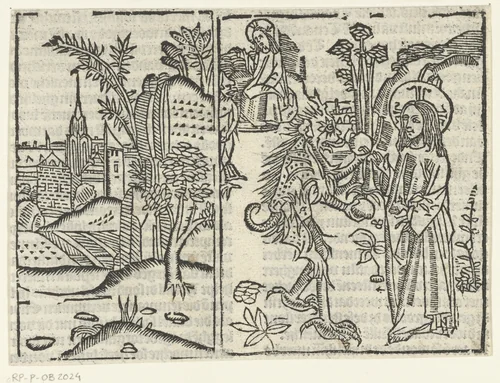 Verzoeking van Christus by Unknown, print, 1480-1500