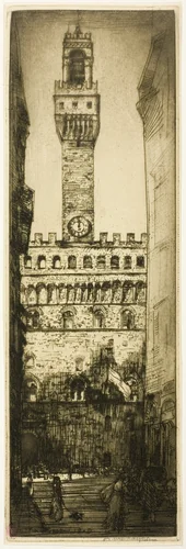 Palazzo Vecchio, Florence by Donald Shaw MacLaughlan, print, 1909