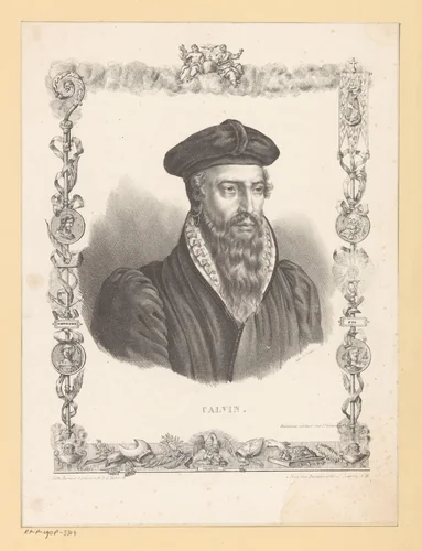 Portret van Johannes Calvijn by anonymous, print, 1826-1829