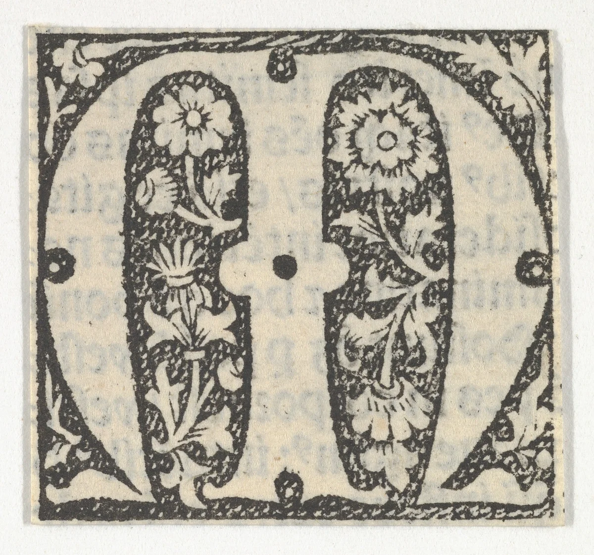 Decorated Roman alphabet by anonymous, print, 1485-1499