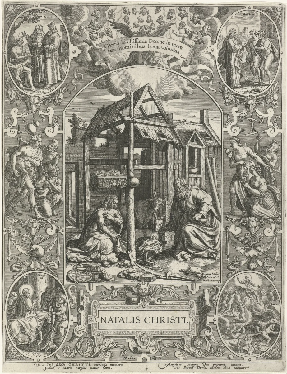 Geboorte van Christus: kerstmis by Johann Sadeler, print, 1560-1600