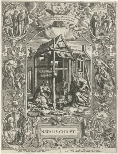 Geboorte van Christus: kerstmis by Johann Sadeler, print, 1560-1600