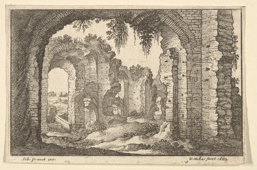 Roman Ruins, from "Roman Ruins" by Wenceslaus Hollar, print, 1673