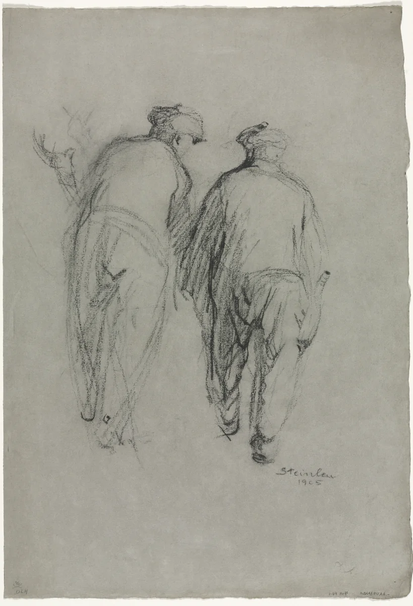 Two Men Working, Rear View by Théophile Alexandre Steinlen, drawing, 1905