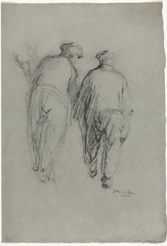 Two Men Working, Rear View by Théophile Alexandre Steinlen, drawing, 1905
