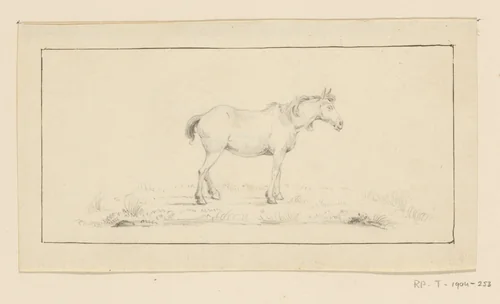 Staand paard, naar rechts by Jean Bernard, drawing, 1775-1833